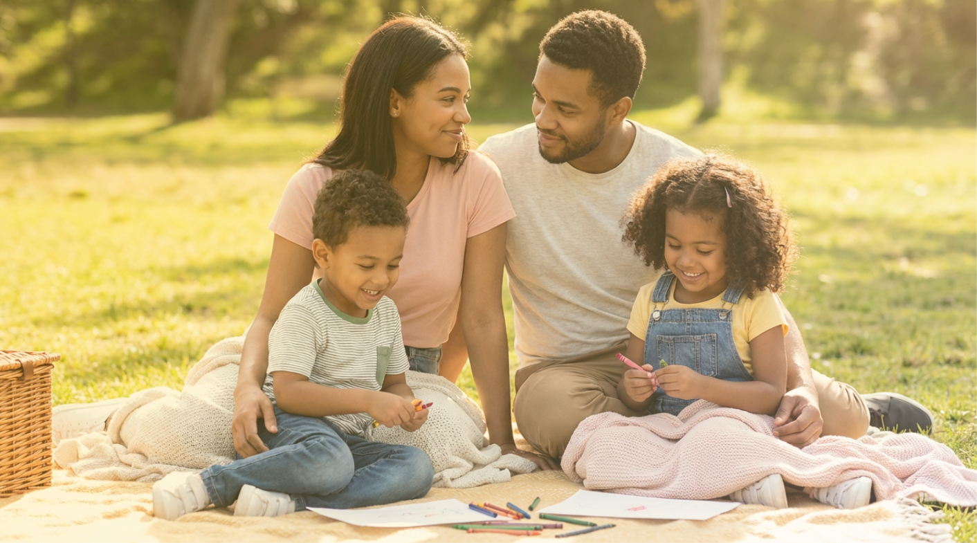 photo de parents dans la nature